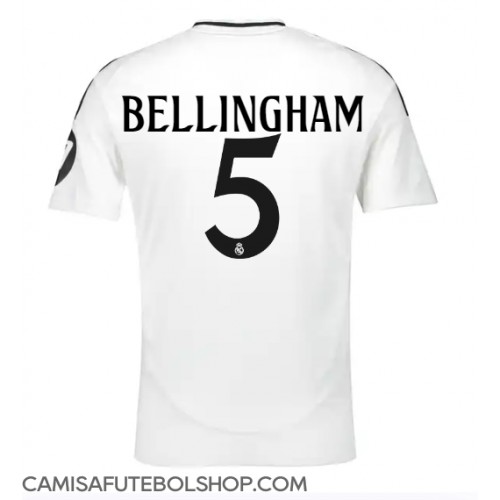 Camisa de time de futebol Real Madrid Jude Bellingham #5 Replicas 1º Equipamento 2024-25 Manga Curta